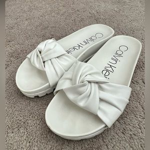 Calvin Klein Women's White Platform Sandals SIZE 9